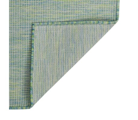 vidaXL Tapis &agrave; tissage plat d'ext&eacute;rieur 80x150 cm Turquoise