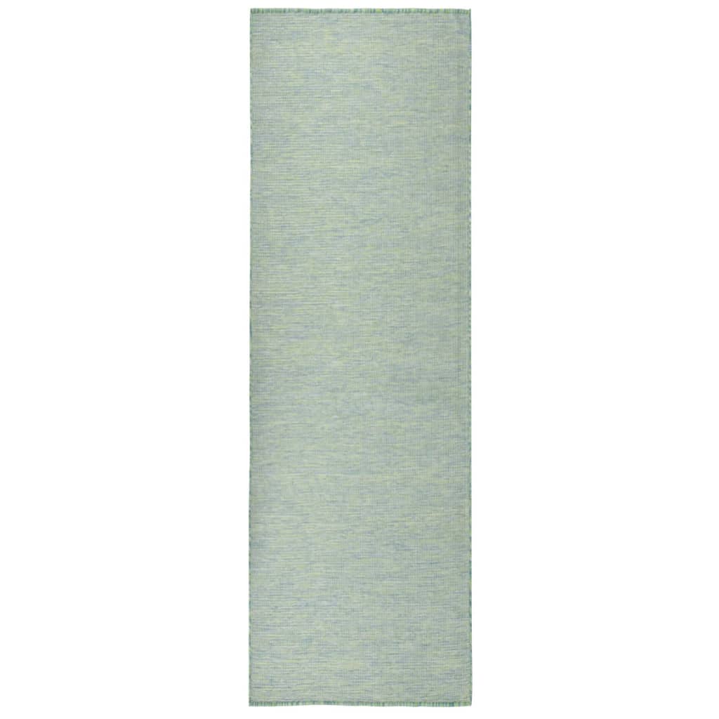 vidaXL Covor de exterior, turcoaz, 80×250 cm, țesătură plată Covoare