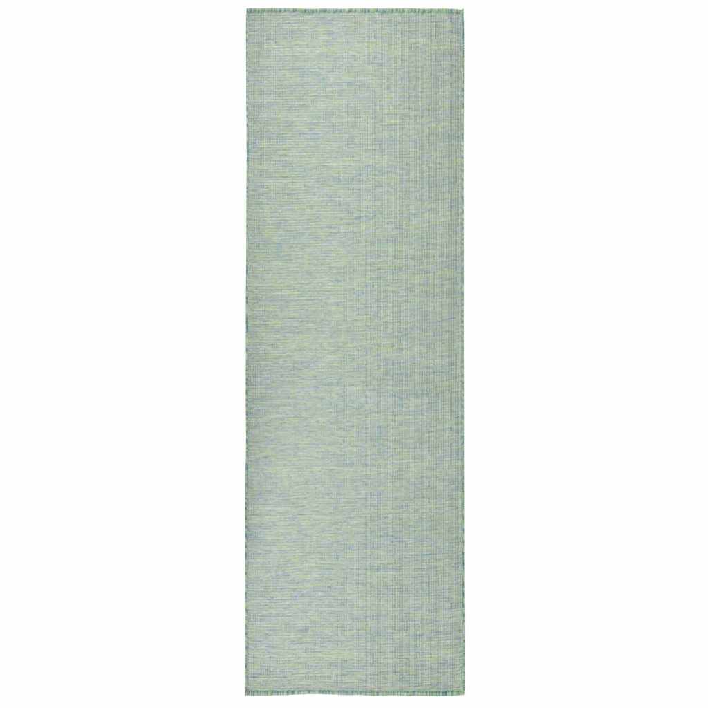 vidaXL Ulkomatto Flatweave 80x250 cm turkoosi