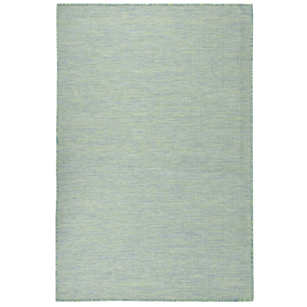 vidaXL Ulkomatto Flatweave 120x170 cm turkoosi