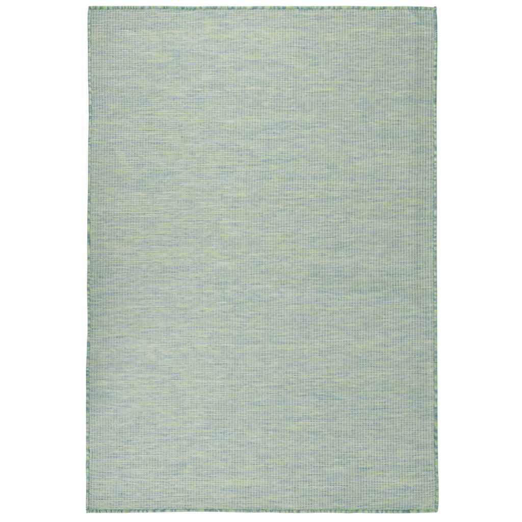 vidaXL Ulkomatto Flatweave 160x230 cm turkoosi