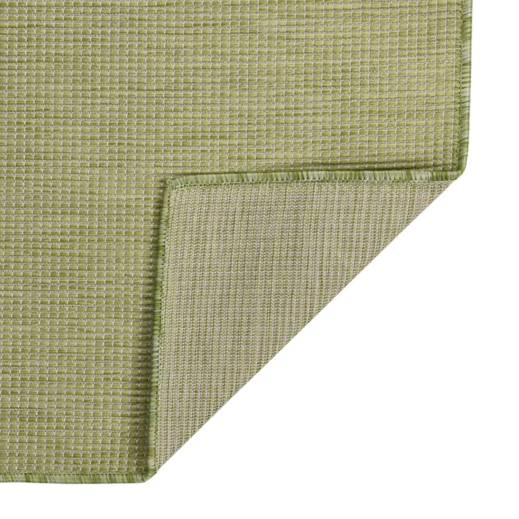 Covor de exterior, verde, 140×200 cm, țesătură plată