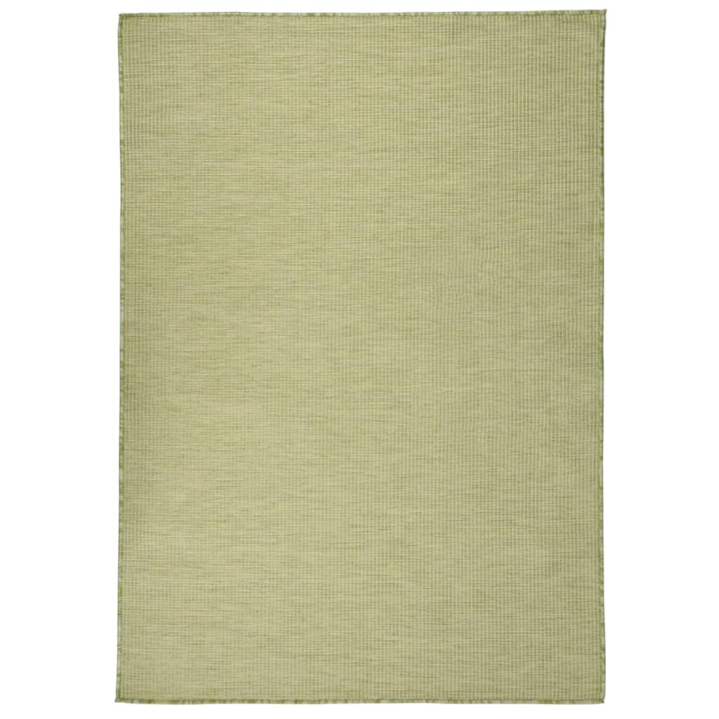 vidaXL Ulkomatto Flatweave 160x230 cm vihreä