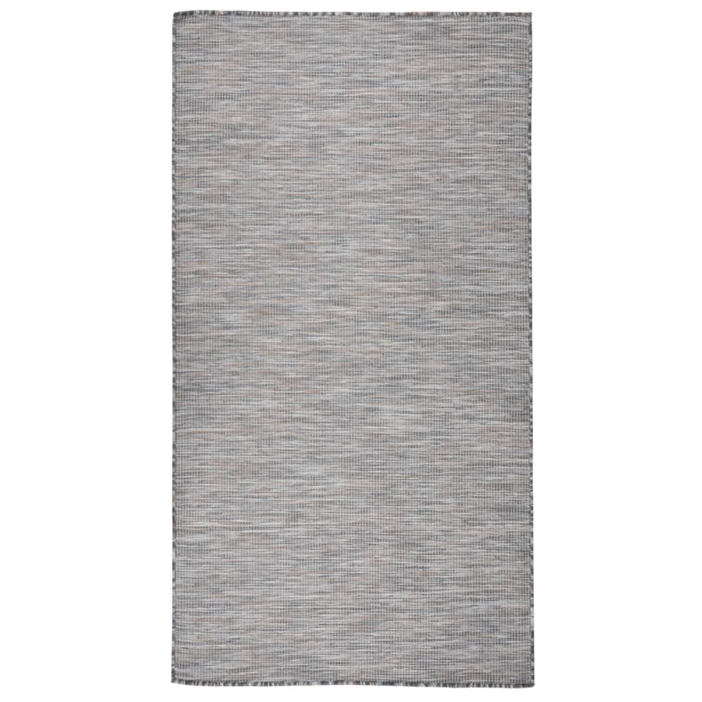 vidaXL Ulkomatto Flatweave 80×150 cm ruskea ja musta