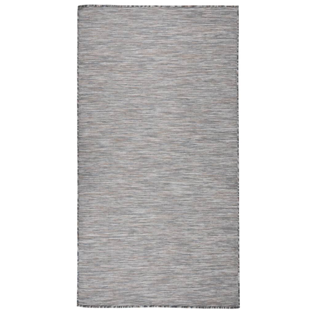 vidaXL Ulkomatto Flatweave 80x150 cm ruskea ja sininen