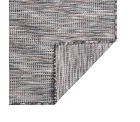 vidaXL Buitenkleed platgeweven 80x150 cm bruin en blauw