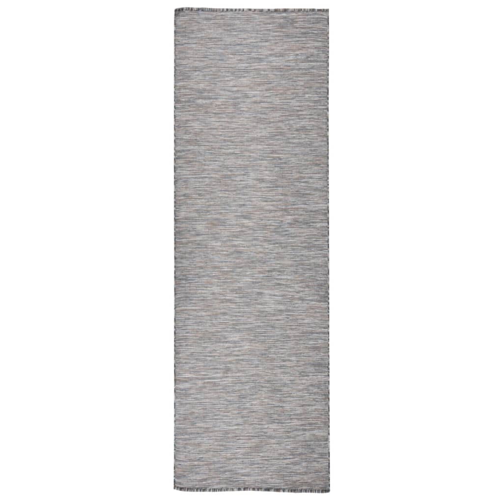 Outdoor-Teppich Flachgewebe 80x250 cm Braun und Schwarz | Stepinfit