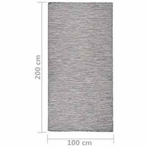 Venkovní hladce tkaný koberec 100x200 cm hnědý a modrý - obrázek 6