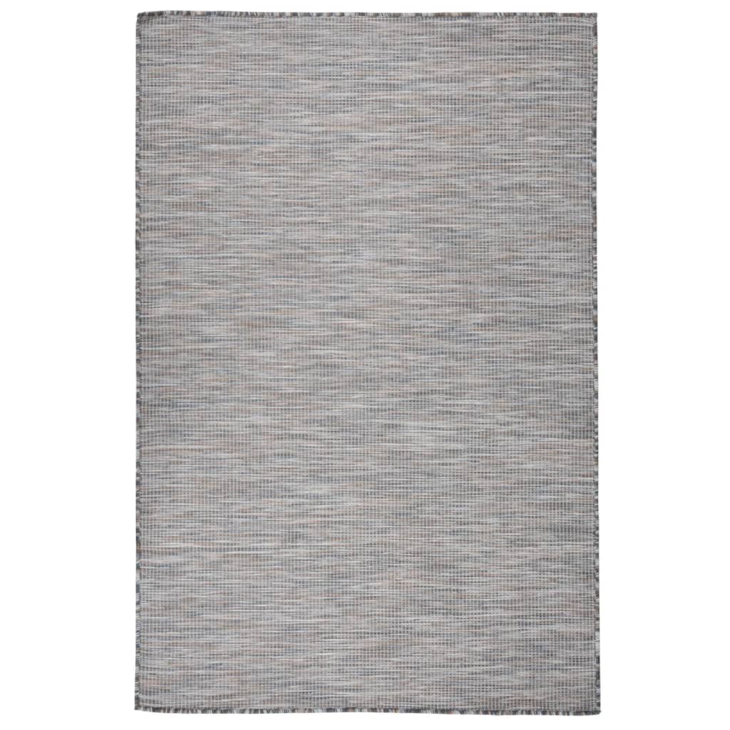 vidaXL Tapis à tissage plat d'extérieur 120x170 cm Marron et noir