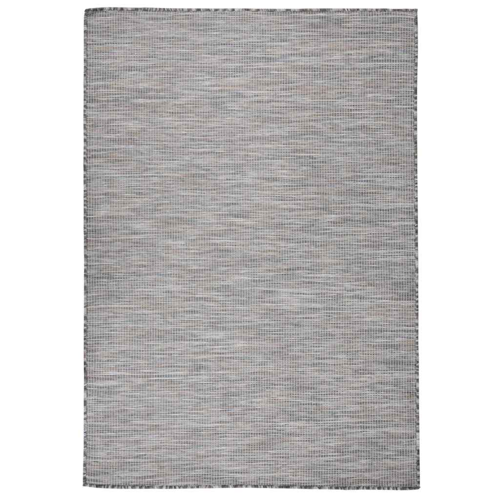vidaXL Ulkomatto Flatweave 160x230 cm ruskea ja sininen