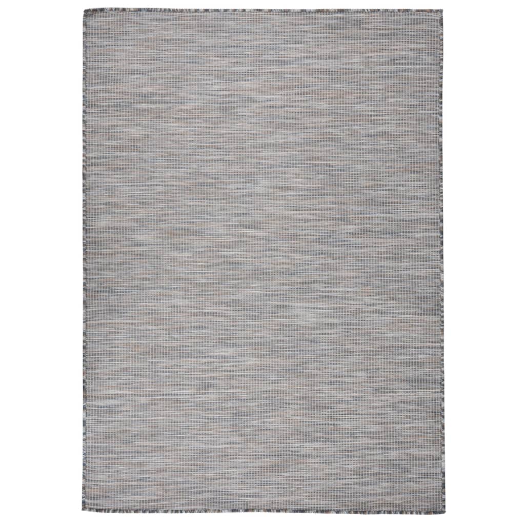 vidaXL Ulkomatto Flatweave 200x280 cm ruskea ja sininen