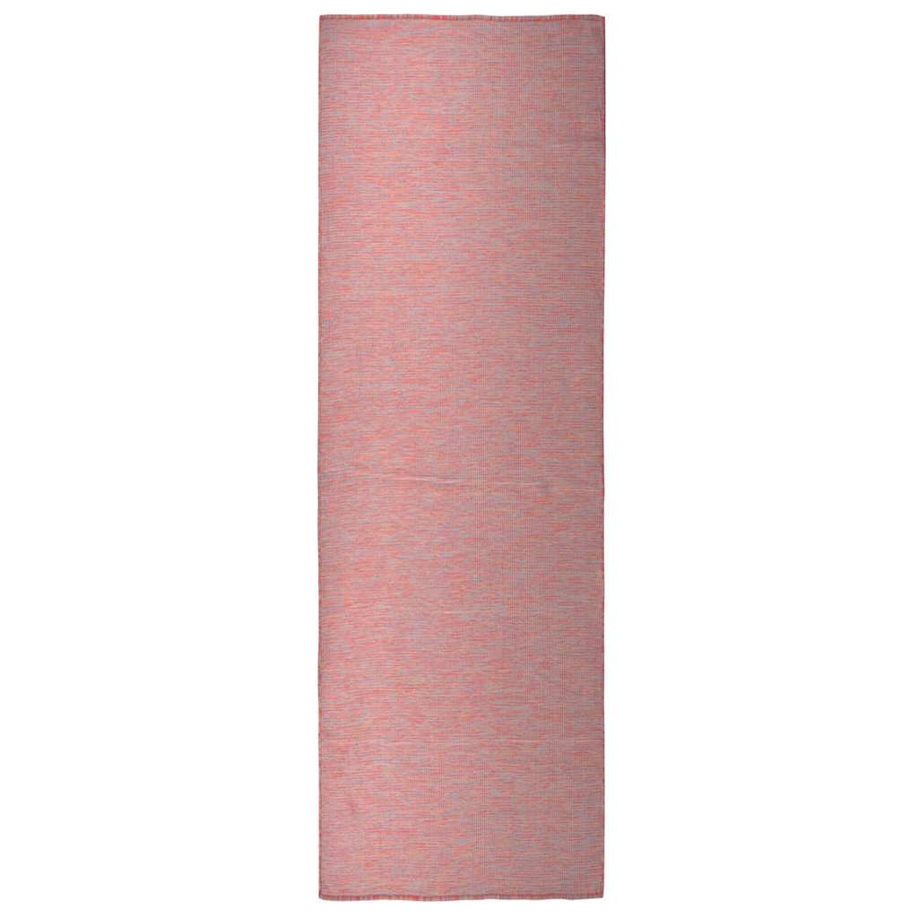 vidaXL Ulkomatto Flatweave 80x250 cm punainen