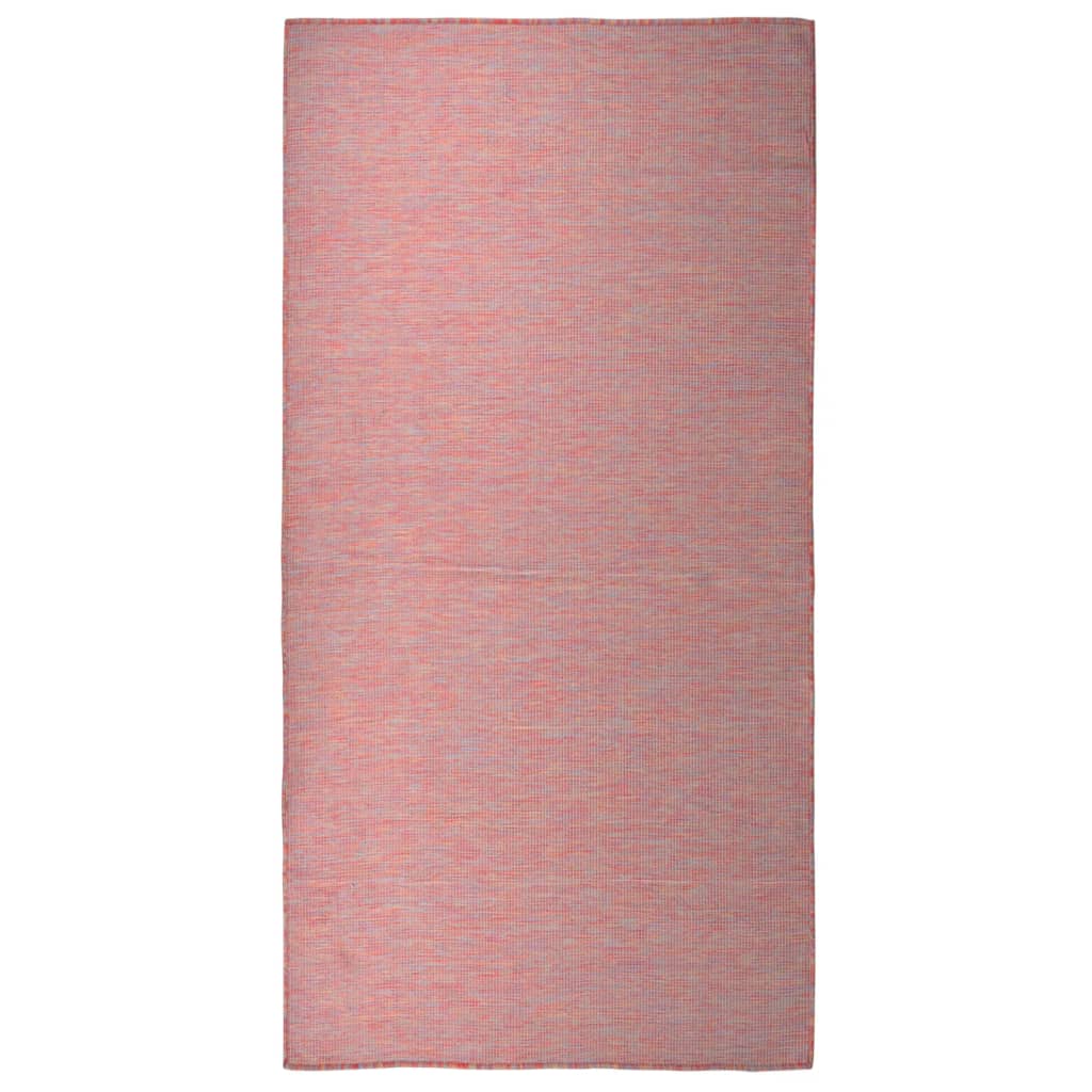 Piros lapos szövésű kültéri szőnyeg 100 x 200 cm 