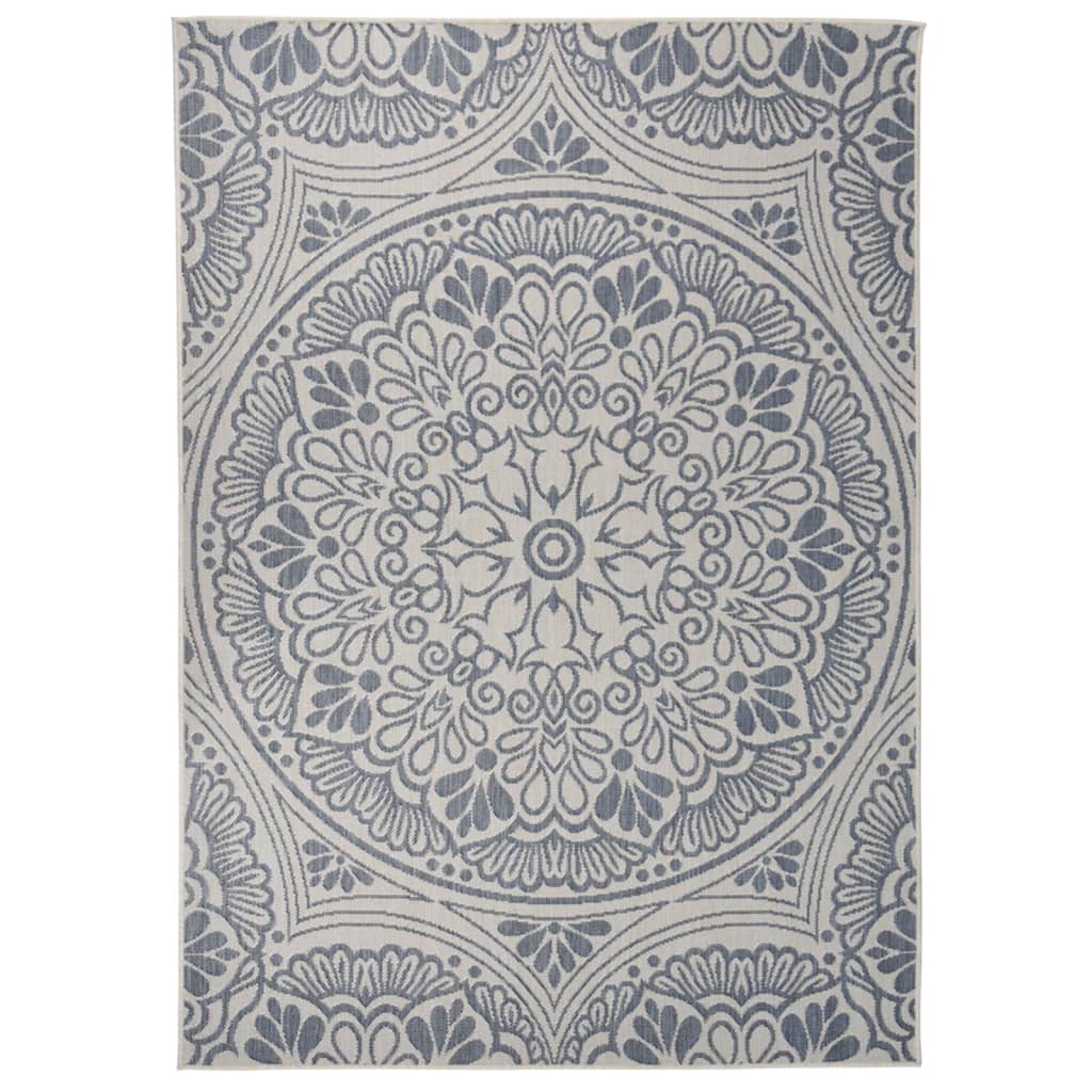 Outdoor-Teppich Flachgewebe 120×170 cm Blaues Muster kaufen