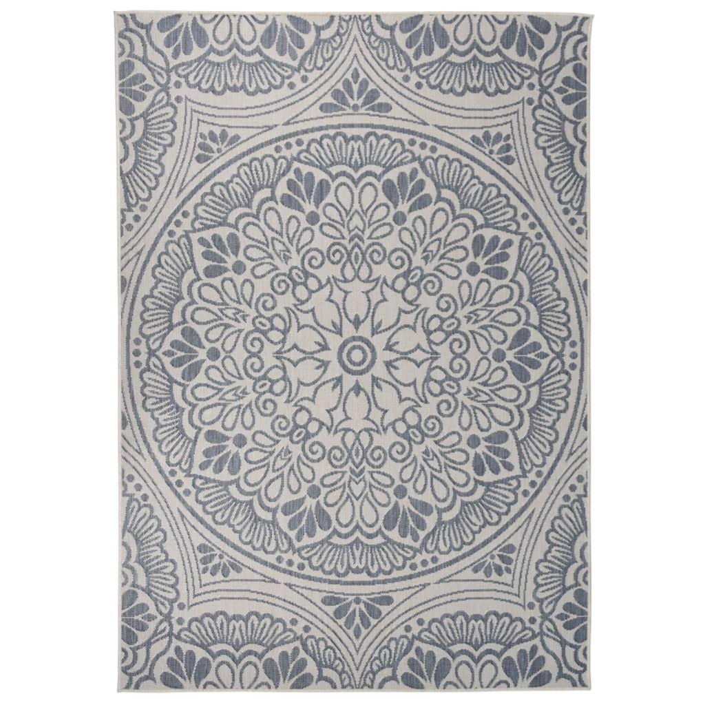 Outdoor-Teppich Flachgewebe 160x230 cm Blaues Muster | Stepinfit