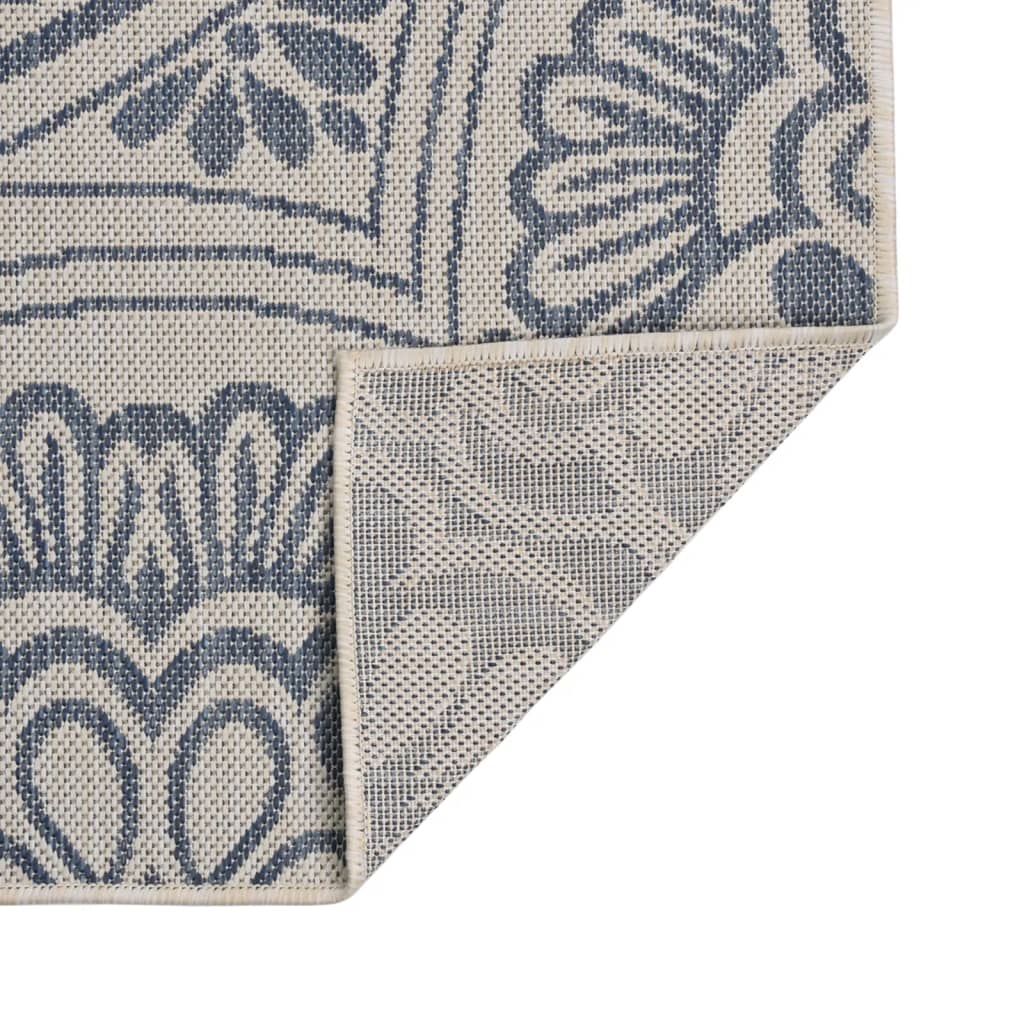 Thumbnail - vidaXL Outdoor-Teppich Flachgewebe 160x230 cm Blaues Muster