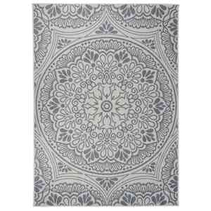 Zunanja preproga ploščato tkanje 200x280 cm modri vzorec