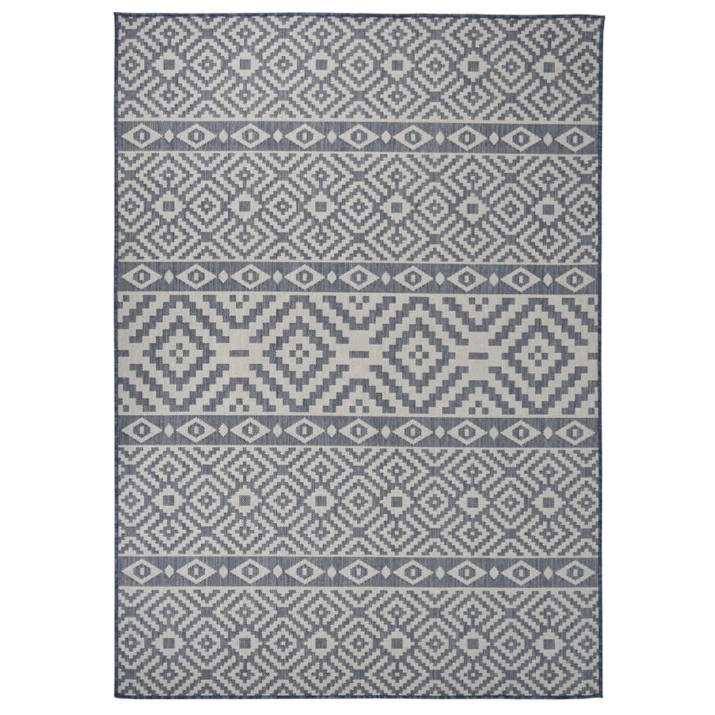 Vanjski tepih ravnog tkanja 120 x 170 cm plave pruge Tepisi Naručite namještaj na deko.hr