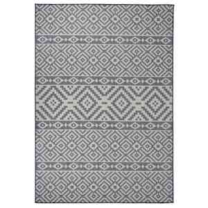 Zunanja preproga ploščato tkanje 160x230 cm modre črte