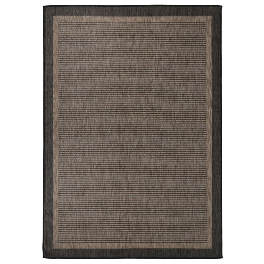 vidaXL Ulkomatto Flatweave 140x200 cm tummanruskea