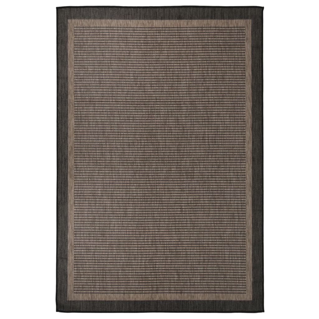 vidaXL Venkovní hladce tkaný koberec 160x230 cm tmavě hnědá