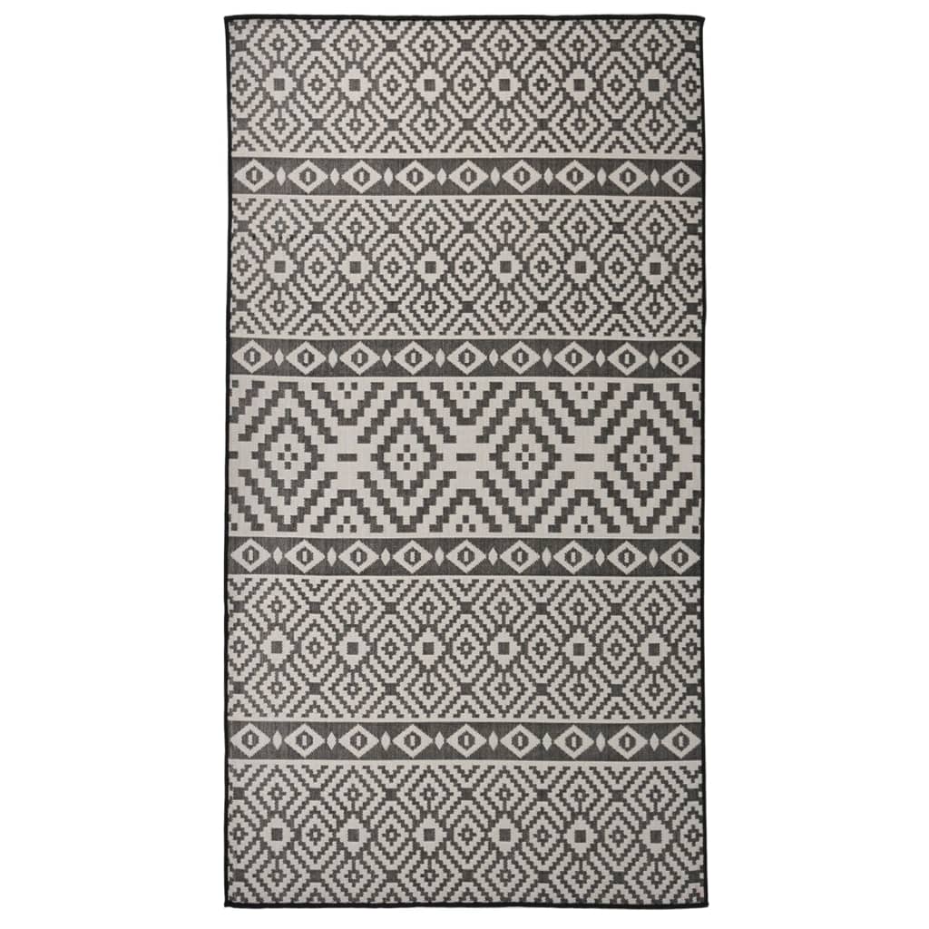 Petrashop  Venkovní hladce tkaný koberec 80 x 150 cm černé pruhy