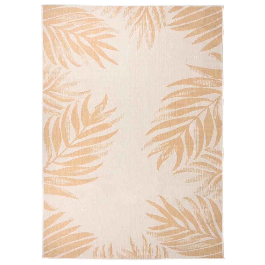 vidaXL Tapis à tissage plat d'extérieur 120x170 cm Motif de feuille