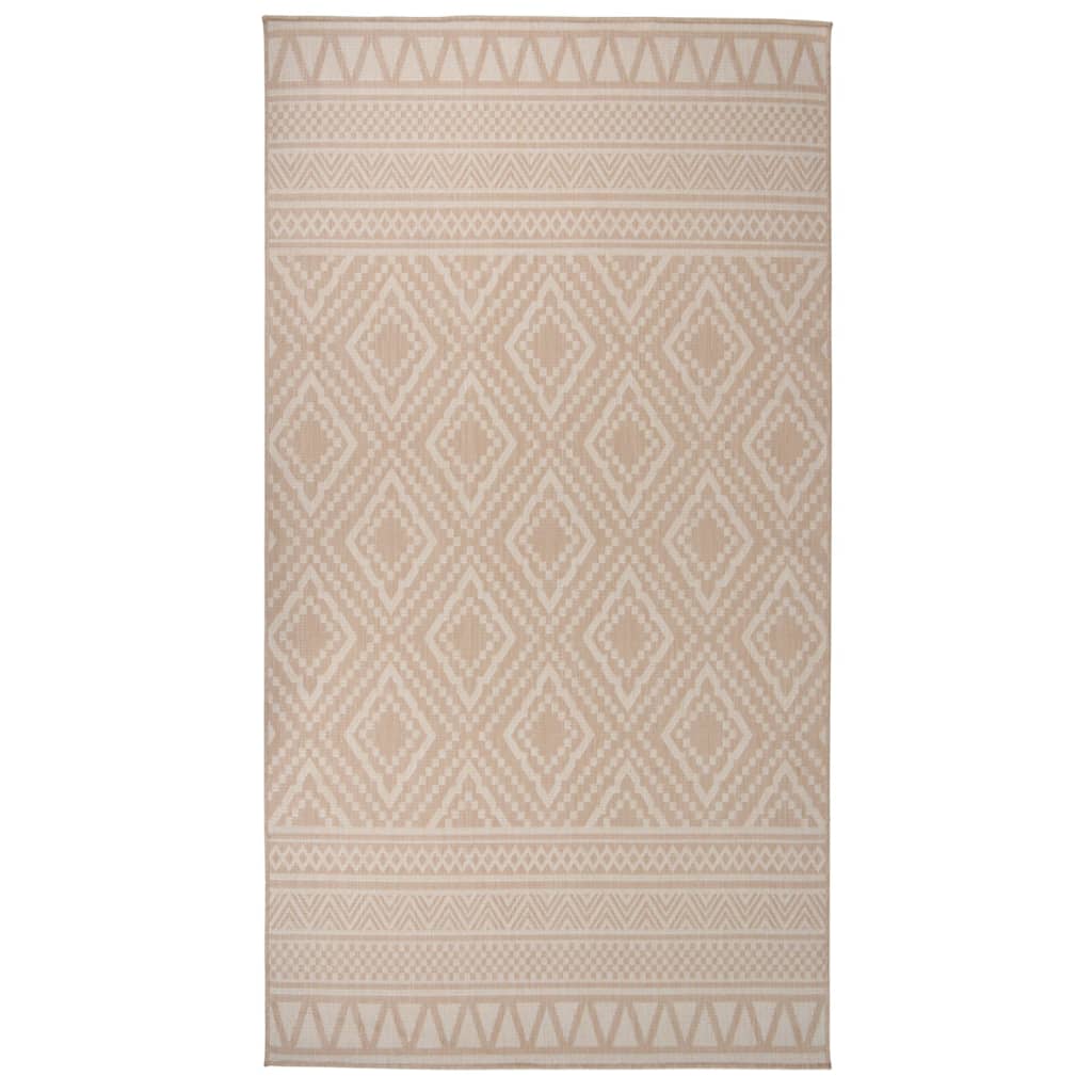 vidaXL Ulkomatto Flatweave 80x150 cm ruskeat raidat