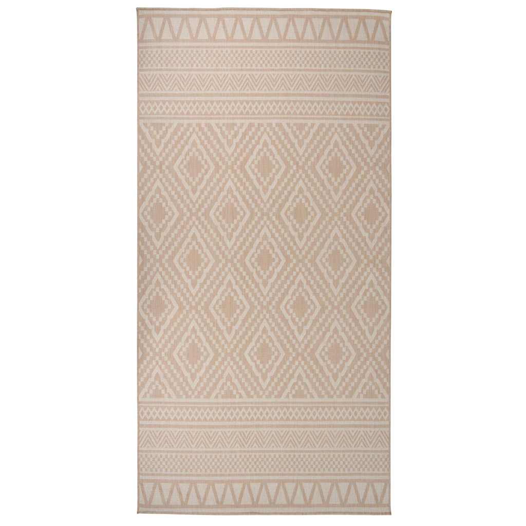 vidaXL Ulkomatto Flatweave 100x200 cm ruskeat raidat