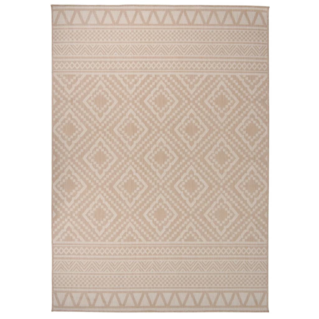 vidaXL Ulkomatto Flatweave 120x170 cm ruskeat raidat