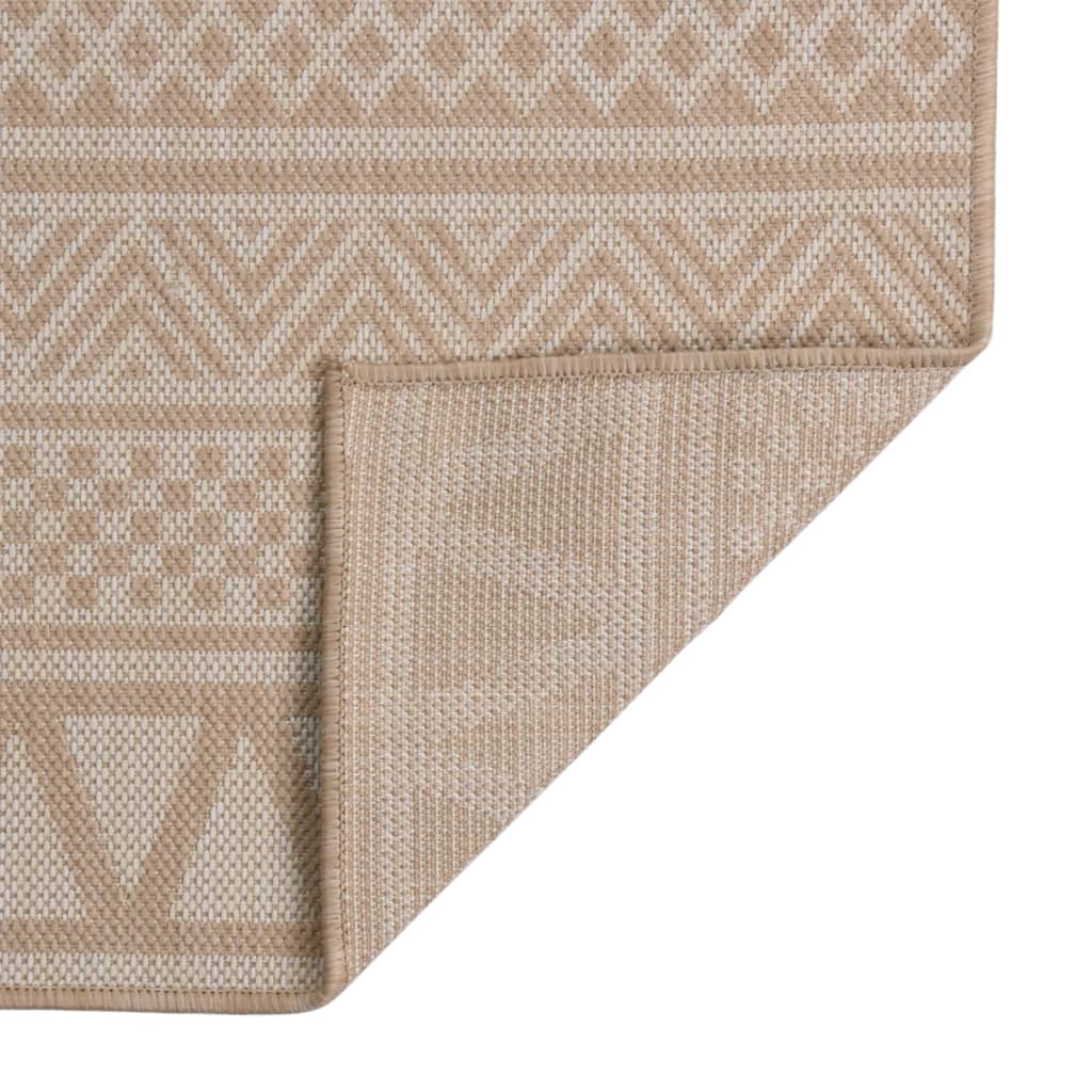 Thumbnail - vidaXL Outdoor-Teppich Flachgewebe 120x170 cm Braun Gestreift