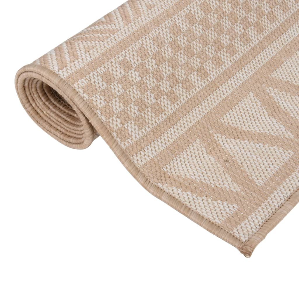 Thumbnail - vidaXL Outdoor-Teppich Flachgewebe 120x170 cm Braun Gestreift