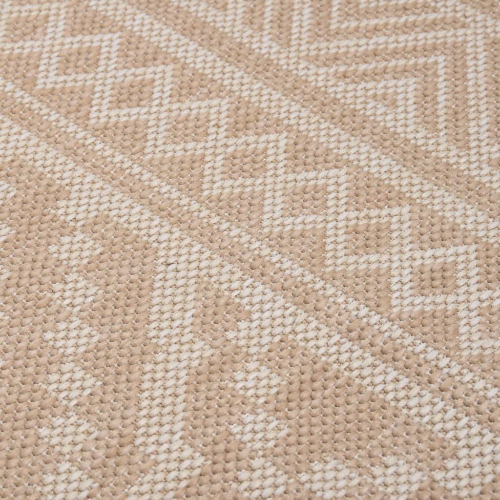 Venkovní hladce tkaný koberec 160x230 cm hnědá pruhy
