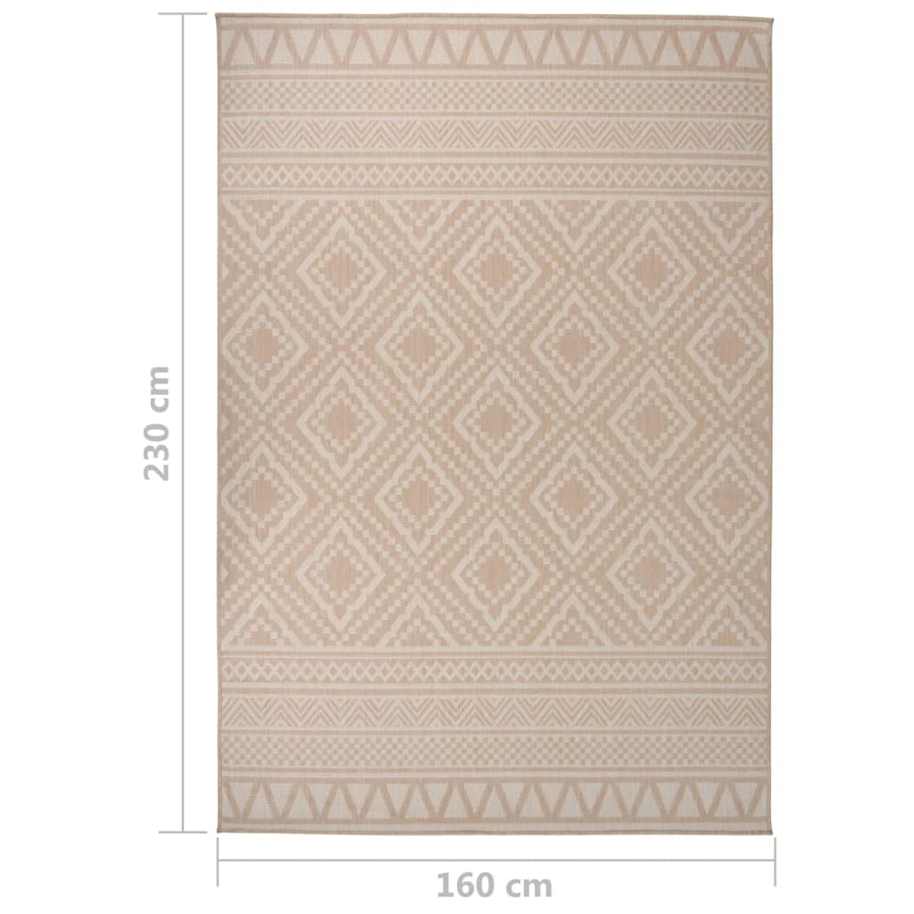 Venkovní hladce tkaný koberec 160x230 cm hnědá pruhy