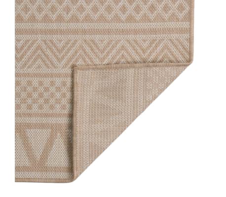 vidaXL Outdoor Flatweave Rug 160x230 cm Brown Stripes