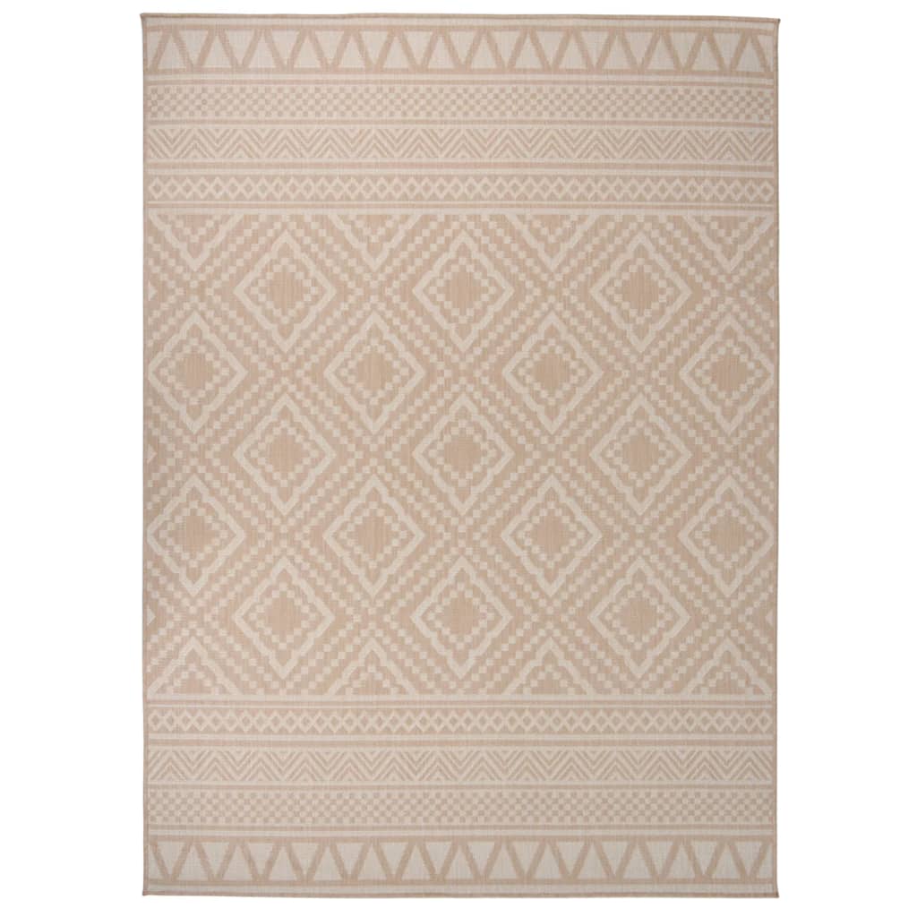 vidaXL Ulkomatto Flatweave 200x280 cm ruskeat raidat