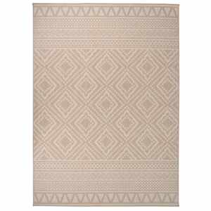 Zunanja preproga ploščato tkanje 200x280 cm rjave črte