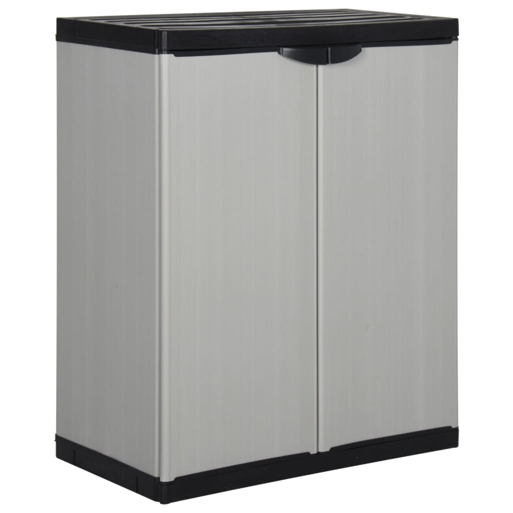 vidaXL Garten-Lagerschrank mit 1 Boden Grau und Schwarz 68x40x85 cm