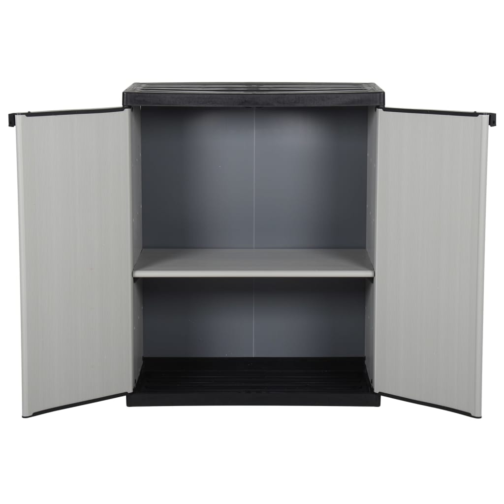 Thumbnail - vidaXL Garten-Lagerschrank mit 1 Boden Grau und Schwarz 68x40x85 cm