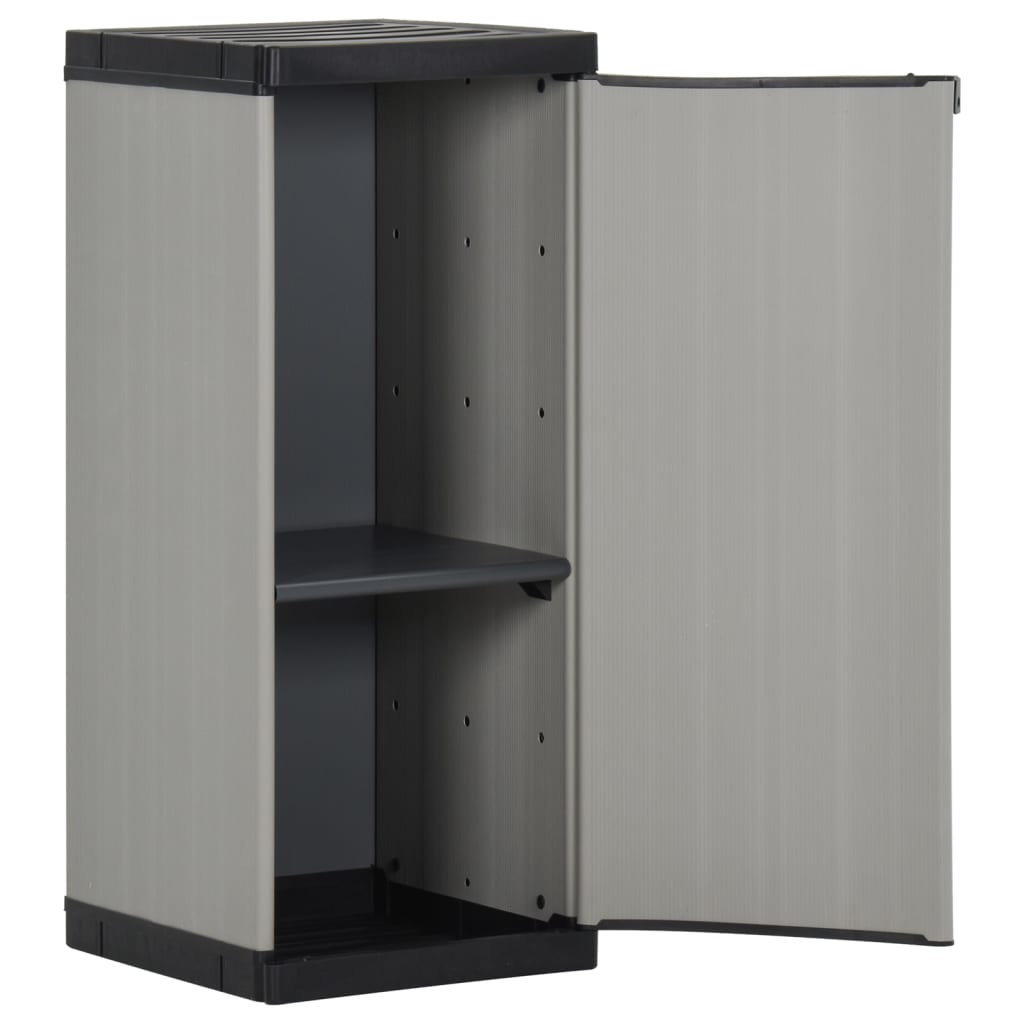 Thumbnail - vidaXL Garten-Lagerschrank mit 1 Boden Grau und Schwarz 35x40x85 cm