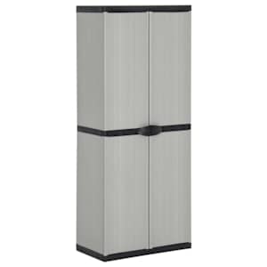vidaXL aia hoiukapp 3 riiuliga, hall ja must, 68 x 40 x 168 cm