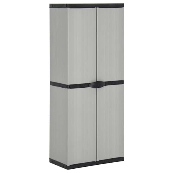 vidaXL aia hoiukapp 3 riiuliga, hall ja must, 68 x 40 x 168 cm