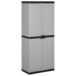 vidaXL aia hoiukapp 3 riiuliga, hall ja must, 68 x 40 x 168 cm