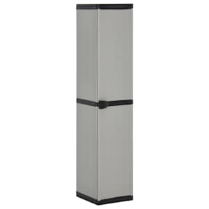 vidaXL aia hoiukapp 3 riiuliga, hall ja must, 34 x 40 x 168 cm