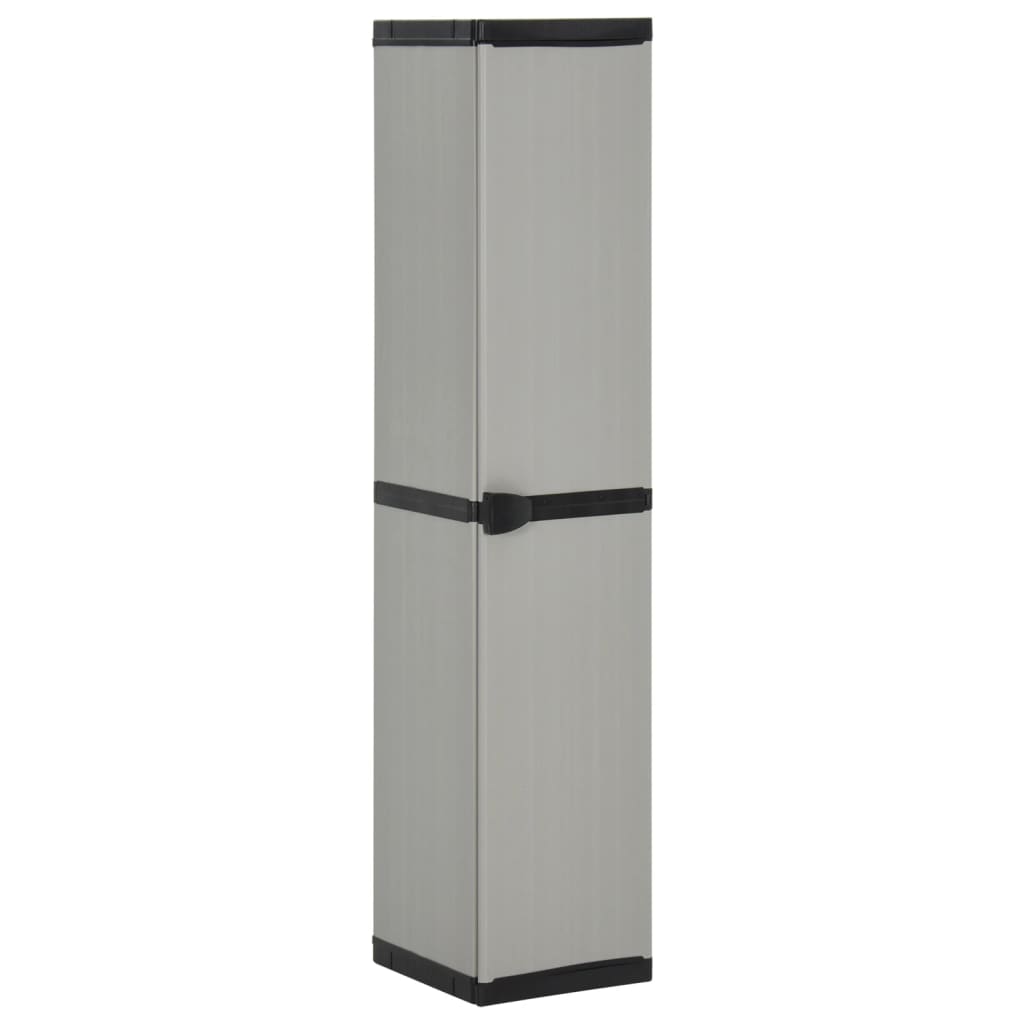 Image of vidaXL Garden Storage Cabinet with 3 Shelves Grey & Black 34x40x168 cm