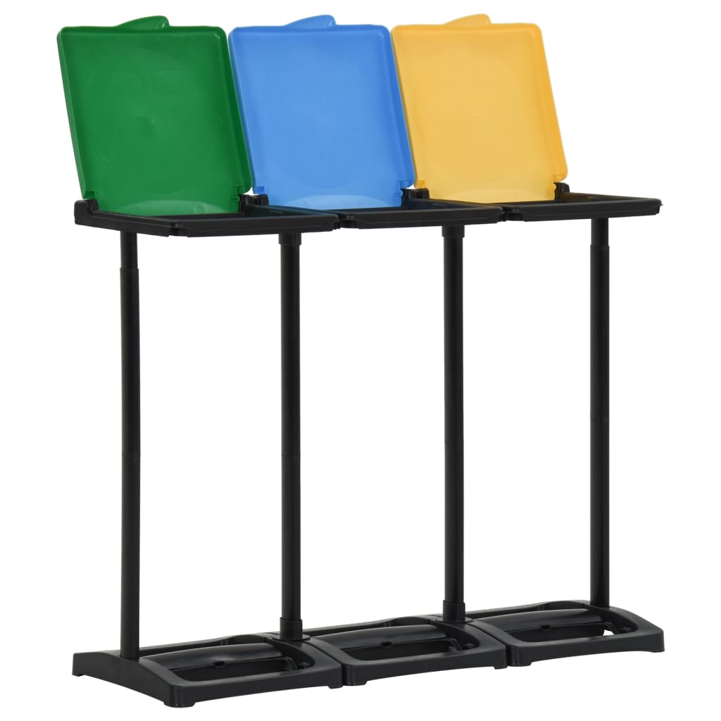 Suporturi pentru saci de gunoi cu capac 240-330 L multicolor PP