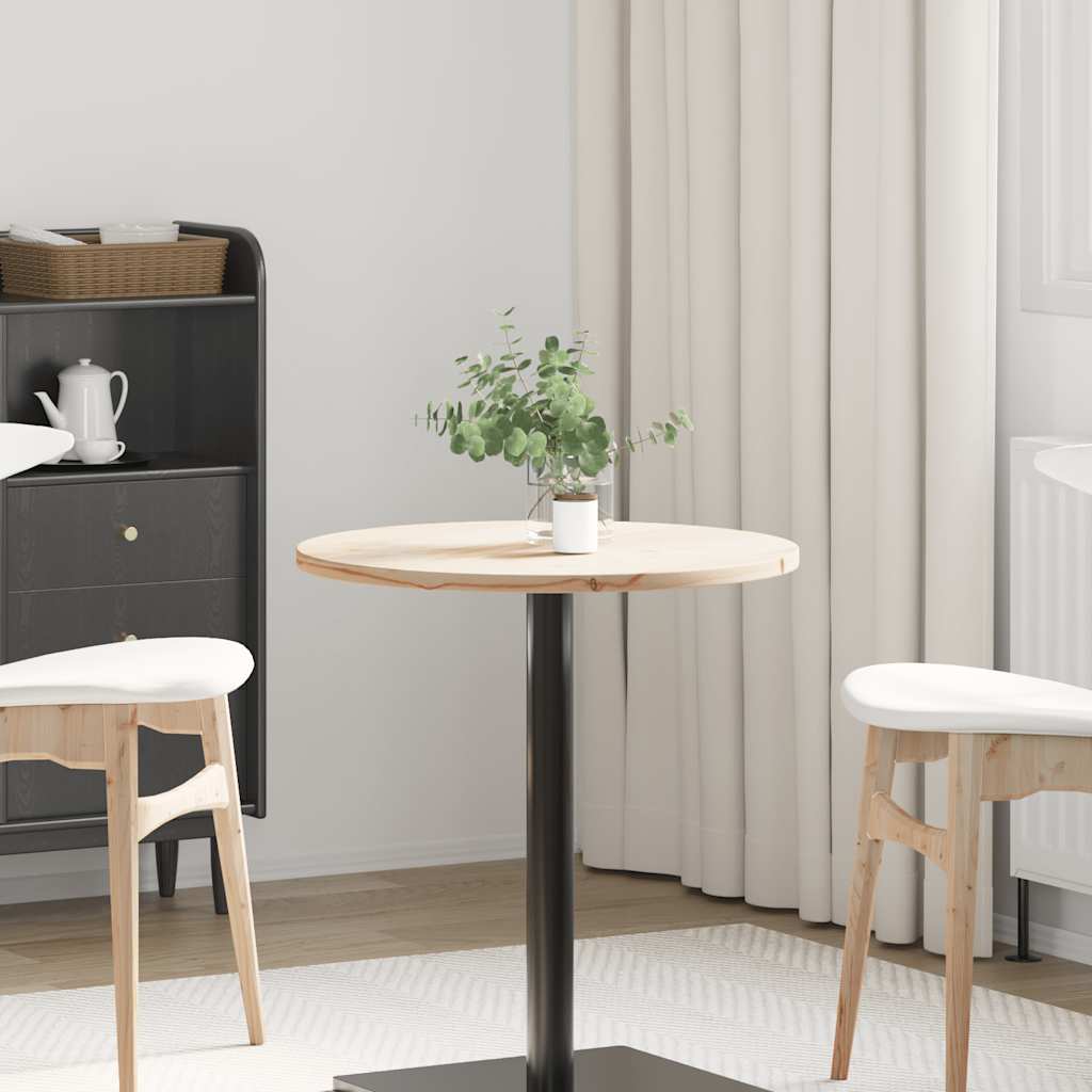 vidaXL Blat sto�u, O60x2,5 cm, lite drewno sosnowe