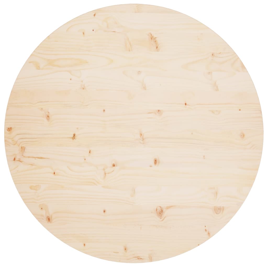 Stolní deska Ø 90 x 2,5 cm masivní borové dřevo