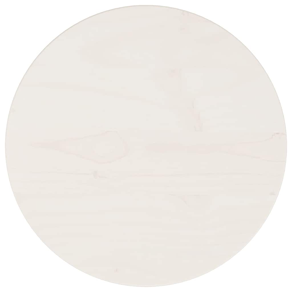 vidaXL Blat sto�u, bia�y, O30x2,5 cm, lite drewno sosnowe