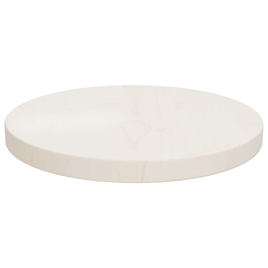 

vidaXL Tafelblad Ø30x2,5 cm massief grenenhout wit